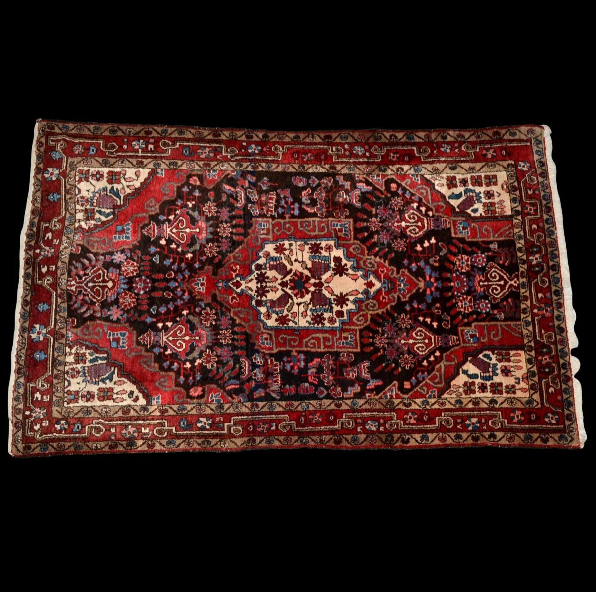 Tapis Malayer, persan, 134 cm x 216 cm, laine nouée main, Iran, vers 1970, superbe état-photo-2