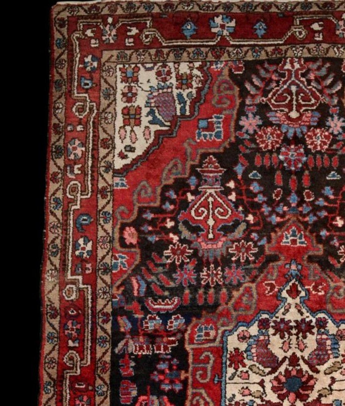 Tapis Malayer, persan, 134 cm x 216 cm, laine nouée main, Iran, vers 1970, superbe état-photo-3