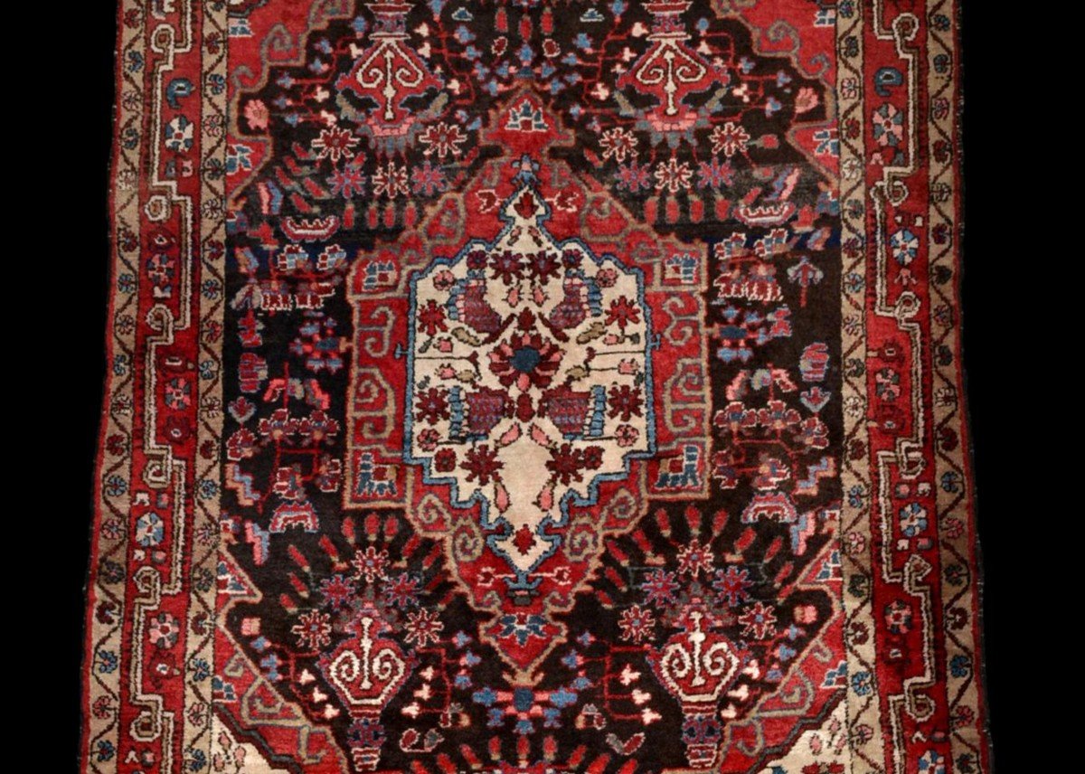 Tapis Malayer, persan, 134 cm x 216 cm, laine nouée main, Iran, vers 1970, superbe état-photo-1