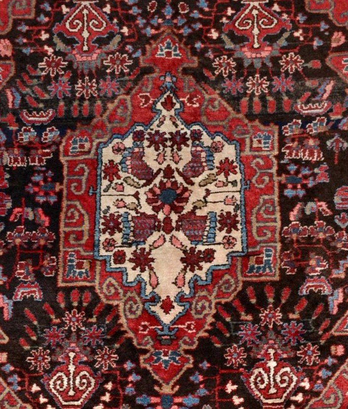 Tapis Malayer, persan, 134 cm x 216 cm, laine nouée main, Iran, vers 1970, superbe état-photo-4