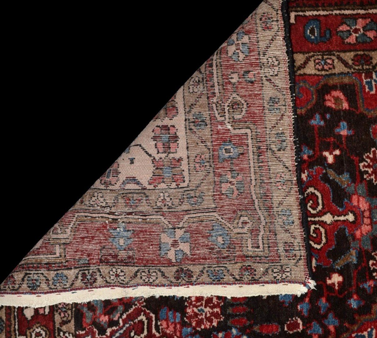 Tapis Malayer, persan, 134 cm x 216 cm, laine nouée main, Iran, vers 1970, superbe état-photo-6