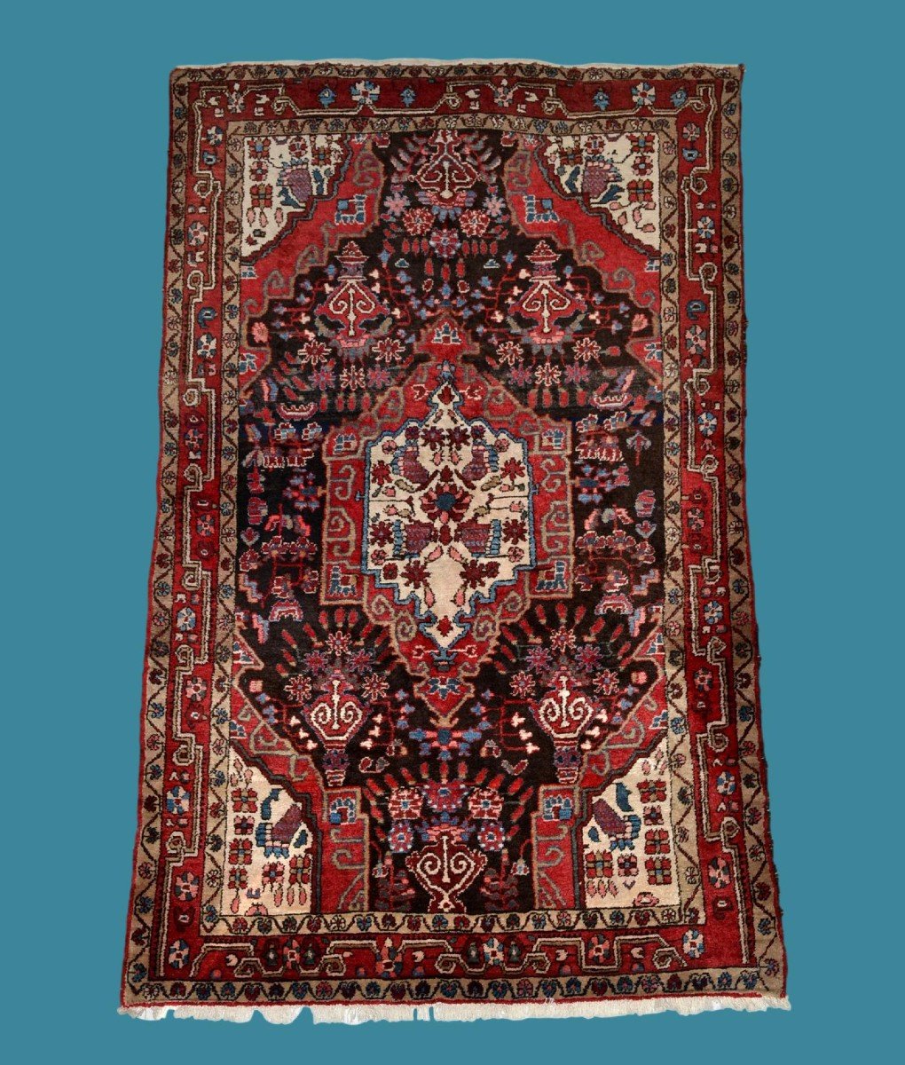 Tapis Malayer, persan, 134 cm x 216 cm, laine nouée main, Iran, vers 1970, superbe état-photo-7