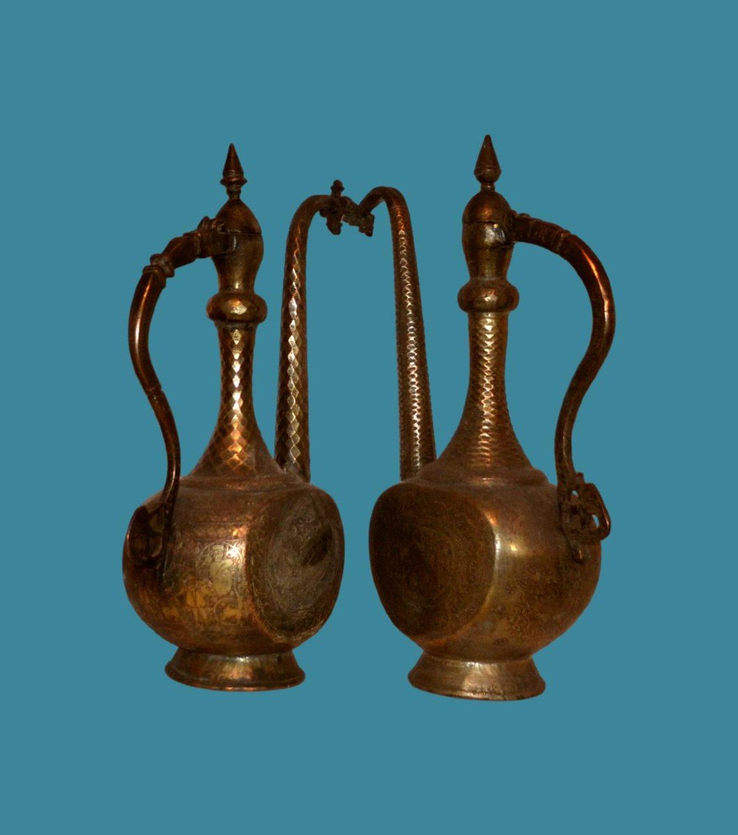 Rare Pair Of Ewer, Orientale, Persia, XIX Century-photo-4