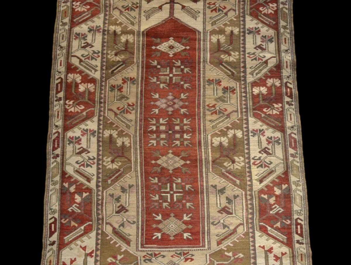 Milas Carpet, Tur, 124 Cm X 226 Cm, Hand-knotted In Wool On Wool, Circa 1960, Perfect Condition-photo-4