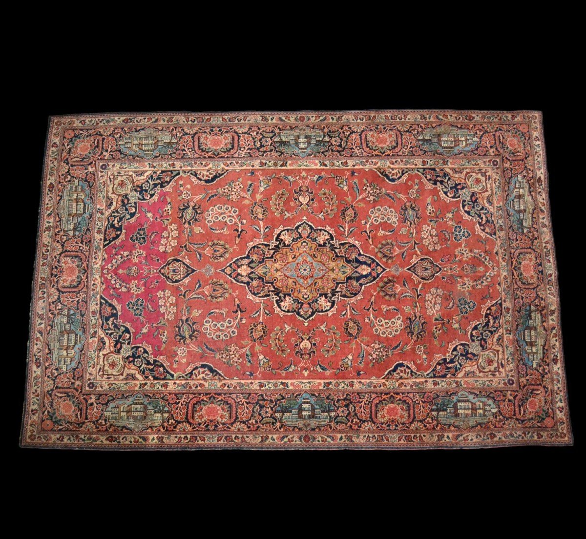 Antique Kashan Rug, 136 X 208 Cm, Hand-knotted Wool And Silk, Persia, (iran) Mid-19th Century-photo-2