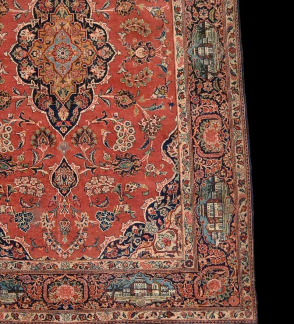 Antique Kashan Rug, 136 X 208 Cm, Hand-knotted Wool And Silk, Persia, (iran) Mid-19th Century-photo-3