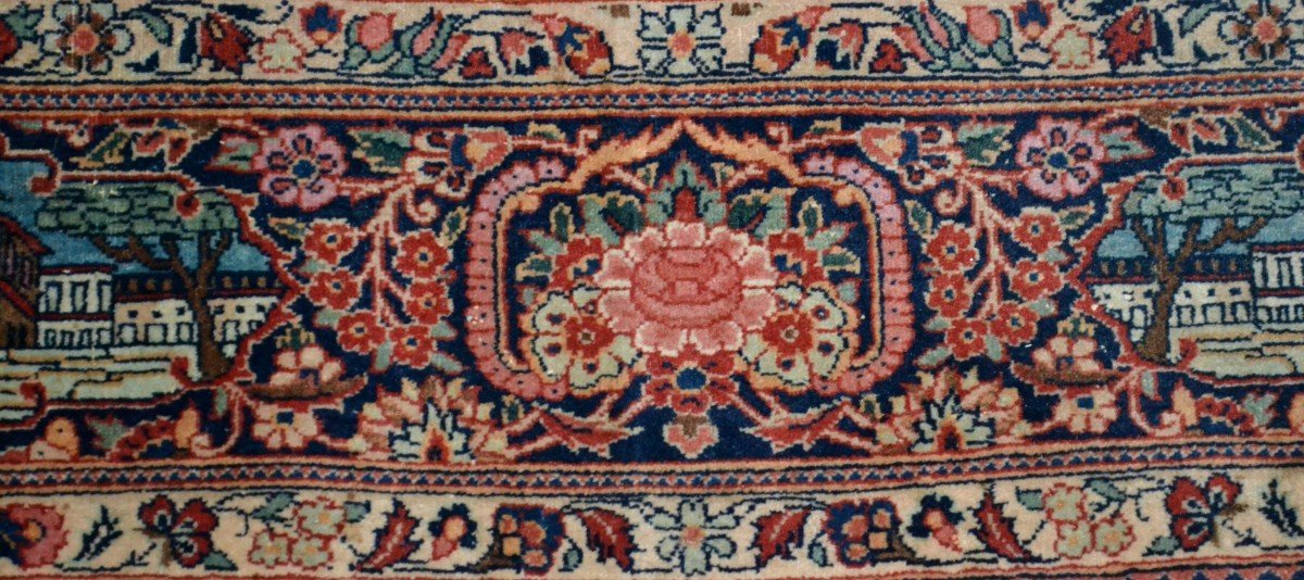 Antique Kashan Rug, 136 X 208 Cm, Hand-knotted Wool And Silk, Persia, (iran) Mid-19th Century-photo-5