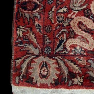 Tapis Agra ancien, 99 cm x 177 cm, laine nouée main vers 1950 en Inde, magnifique état-photo-6