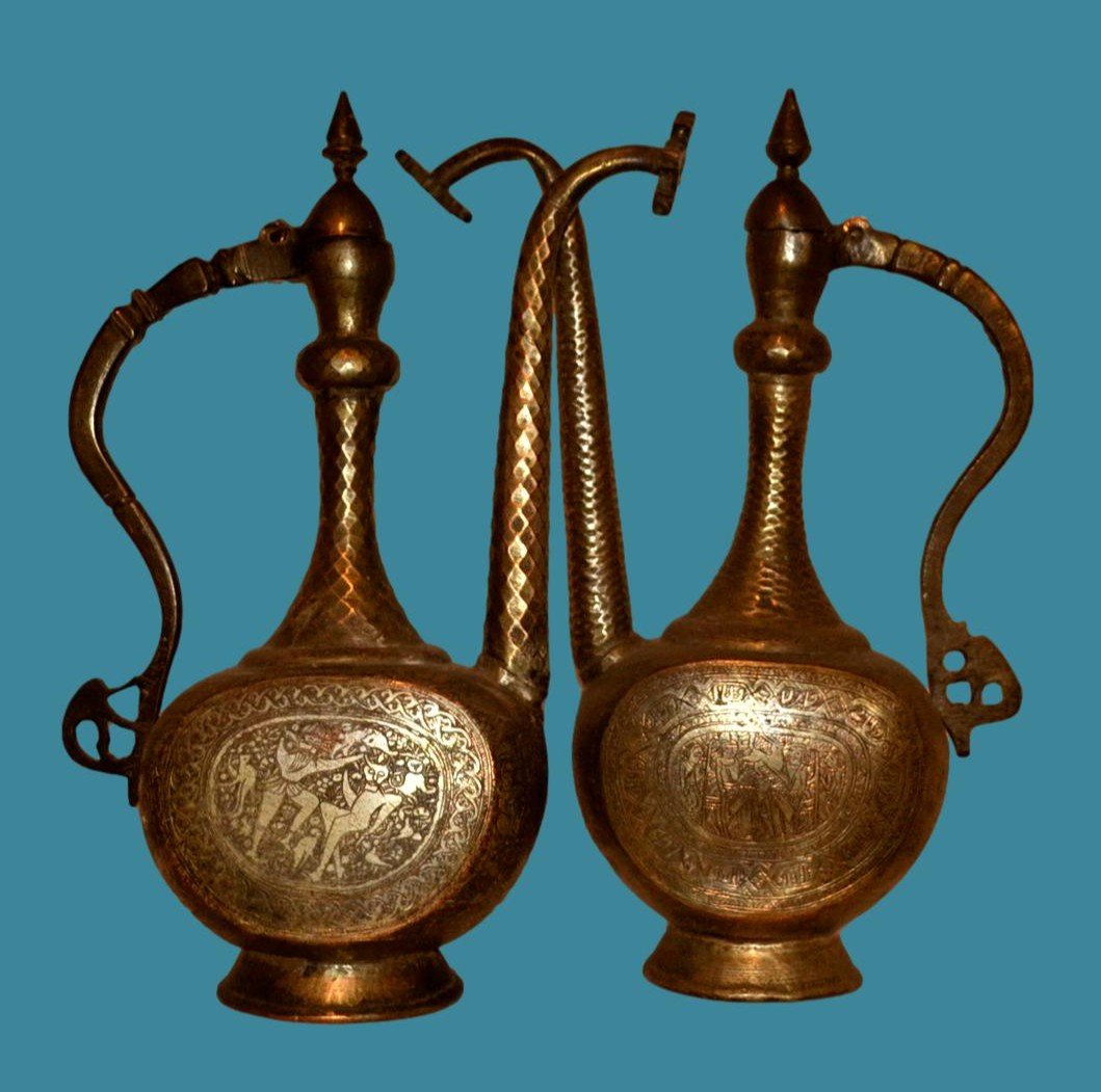 Large Ornate Dallah دلة Coffee Pot, Tinned Copper, Persian Gulf, Circa 1900, Very Good Condition-photo-8