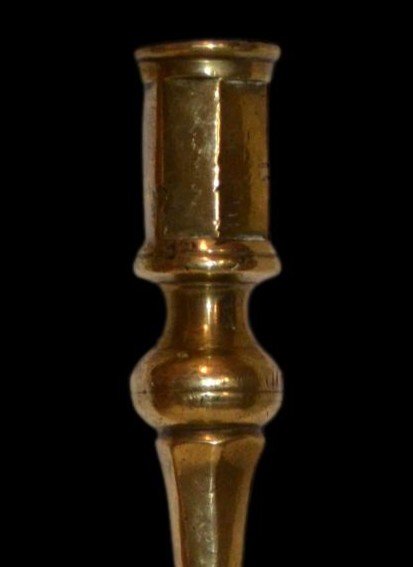 Ottoman Candlestick, Ht 36 Cm, Gilded Bronze, Ottoman Art, 18th Century, Very Good Condition-photo-4