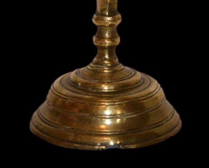 Ottoman Candlestick, Ht 36 Cm, Gilded Bronze, Ottoman Art, 18th Century, Very Good Condition-photo-2