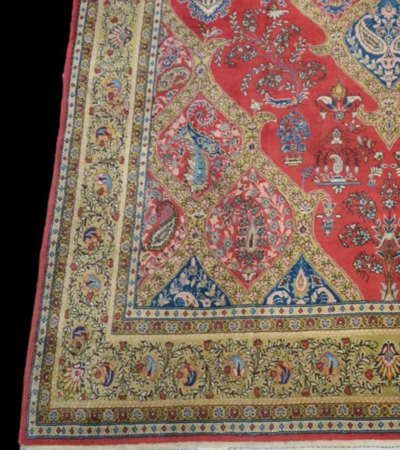 Tapis Persan Ghoum, 192 cm x 304 cm, laine nouée main, Iran, vers 1980 en très bon état-photo-2