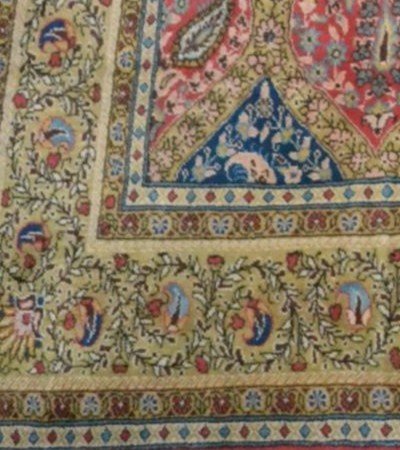 Tapis Persan Ghoum, 192 cm x 304 cm, laine nouée main, Iran, vers 1980 en très bon état-photo-6