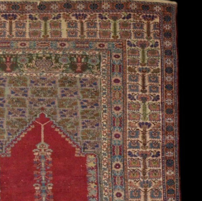 Tapis Koula ancien, 127 cm x 186 cm, soie nouée main, Anatolie, fin du XIXème siècle-photo-4