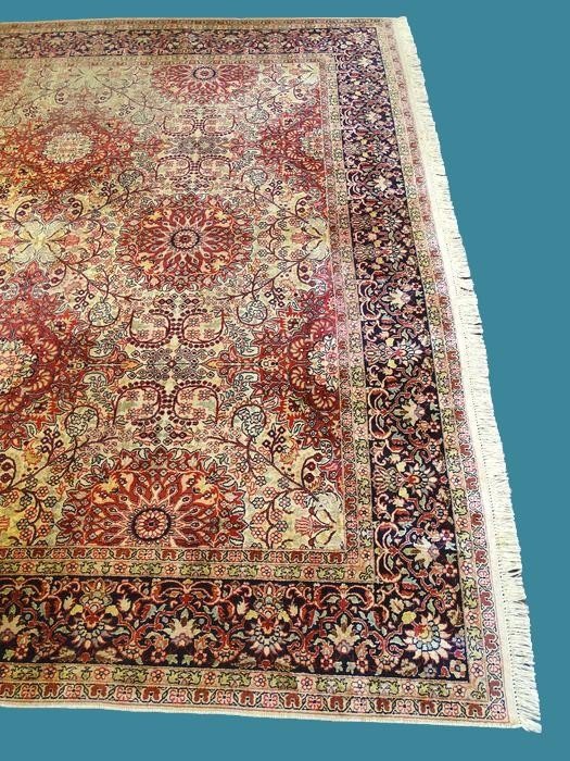 Tapis soie, Srinagar, Cachemire, 240 cm x 332 cm, Jammu-et-cachemire, vers 1970, superbe-photo-3