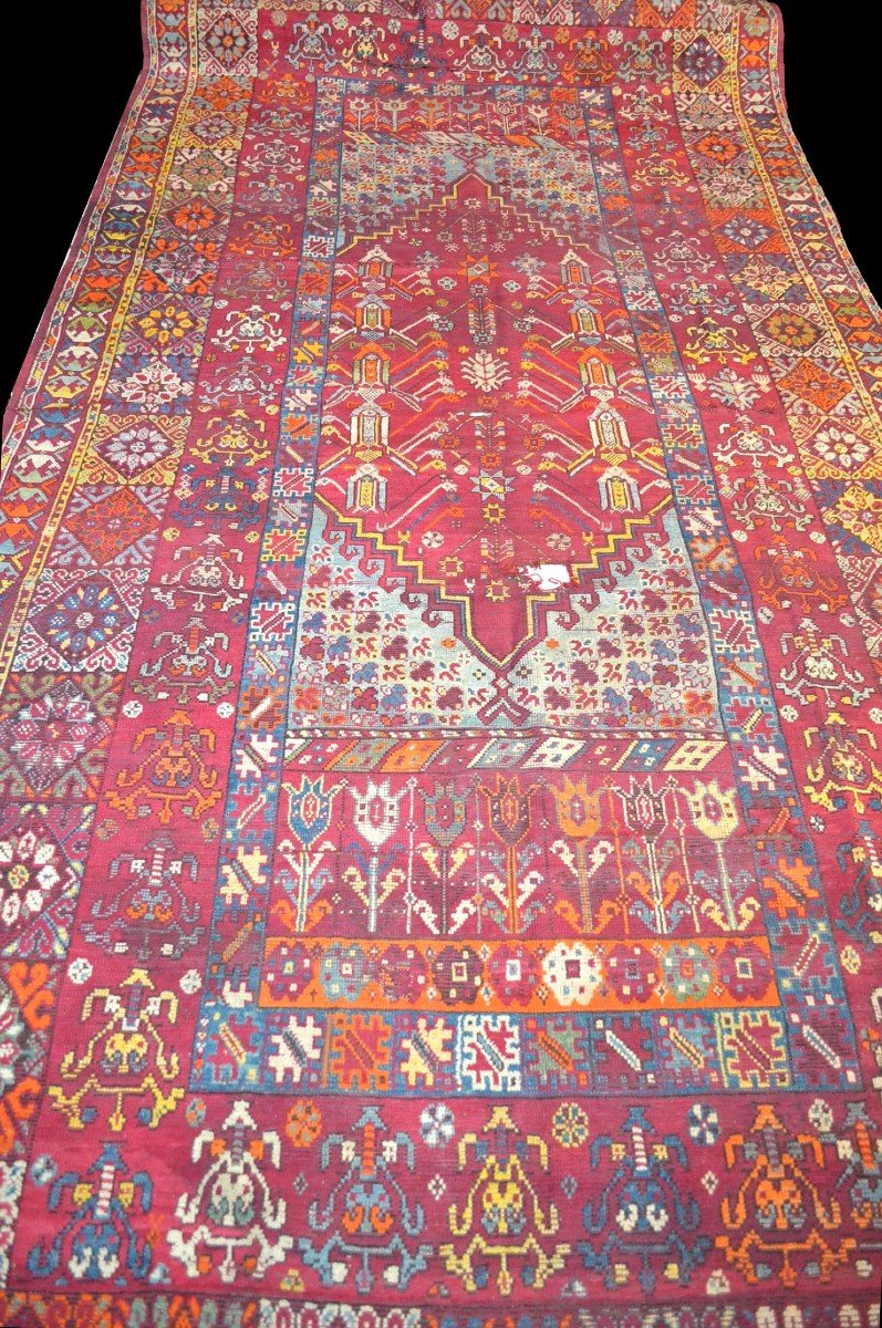 Rare Old Zerbiya Rug, 205 X 465 Cm, Wool On Wool, Berbers, Morocco, Late 19th Century,-photo-2