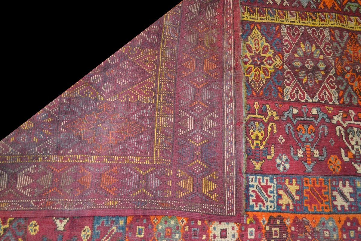 Rare Old Zerbiya Rug, 205 X 465 Cm, Wool On Wool, Berbers, Morocco, Late 19th Century,-photo-5