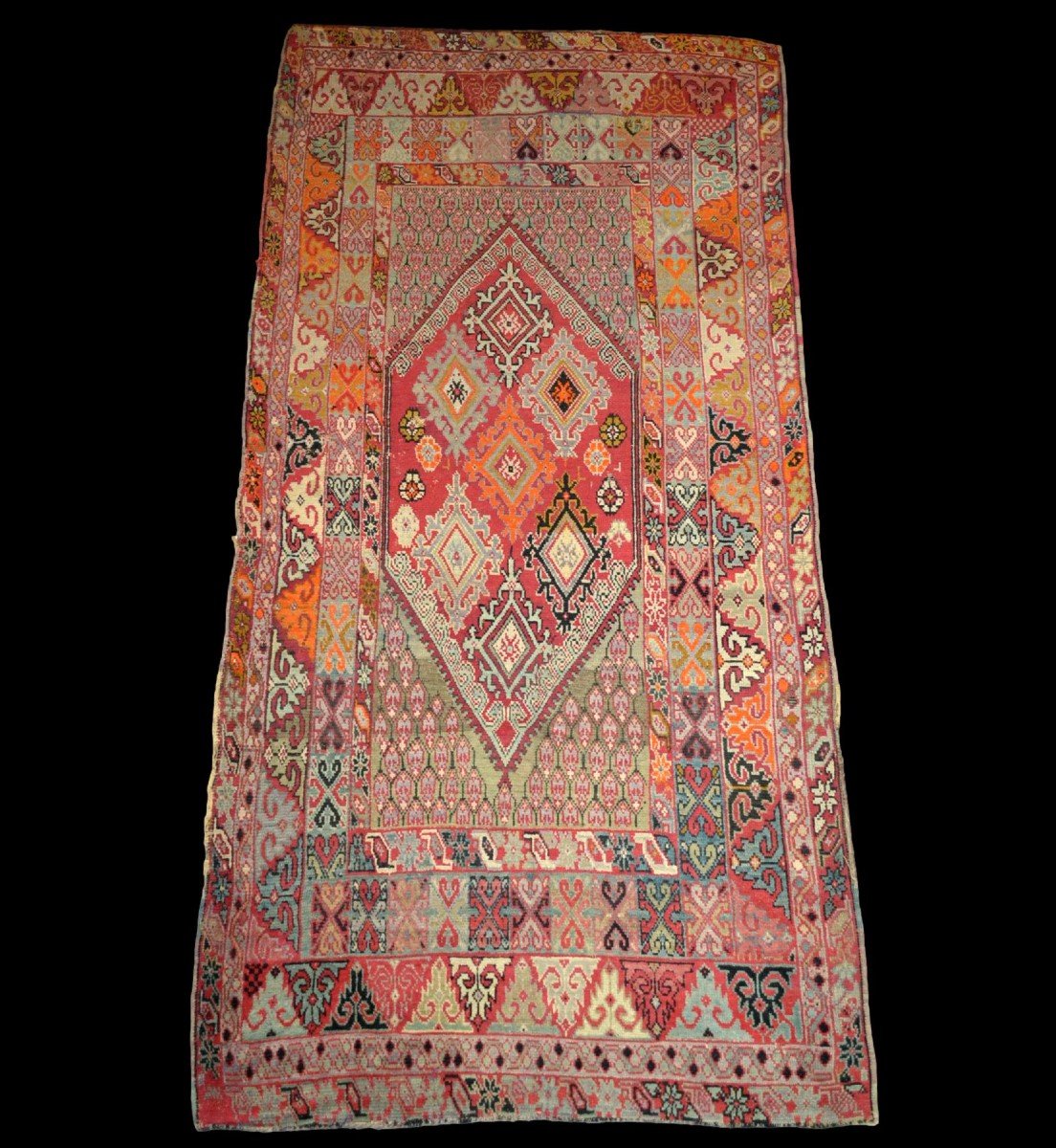 Tapis ancien Zerbiya, 205 x 465 cm, laine sur laine, Berbères, Maroc, fin du XIXème, -photo-7