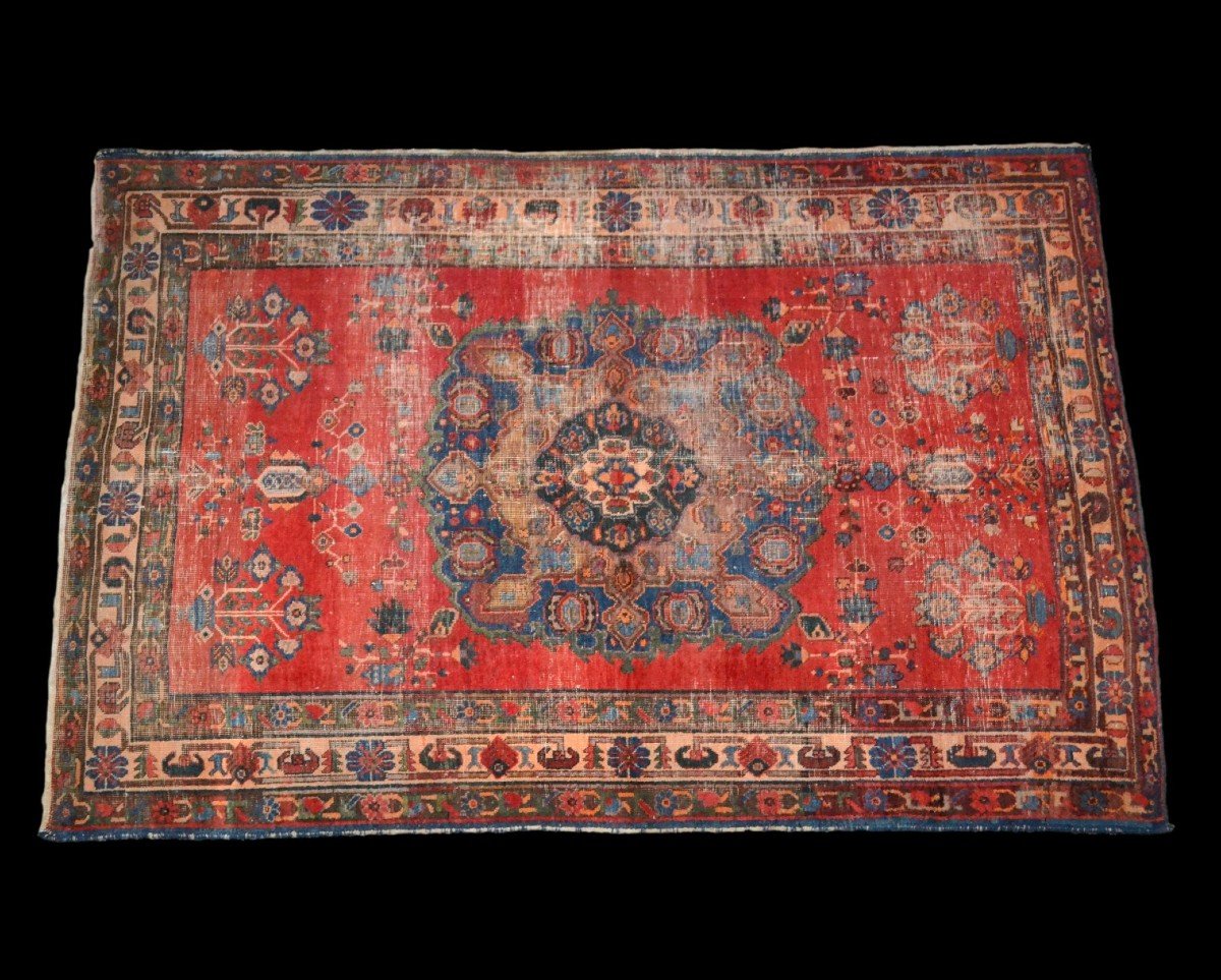 Tapis ancien Sirdjan, 138 x 209 cm, laine nouée main, Perse, (Iran) début du XXème siècle-photo-2