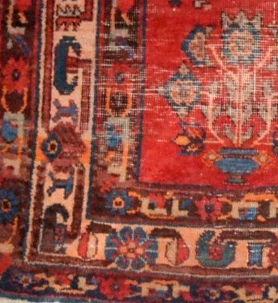 Tapis ancien Sirdjan, 138 x 209 cm, laine nouée main, Perse, (Iran) début du XXème siècle-photo-5