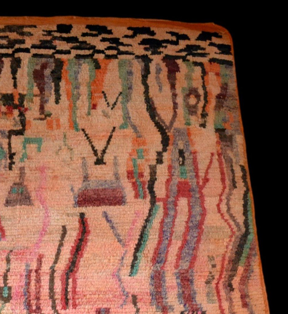 Tapis ancien de Chichaoua, Haouz, Maroc, 160 x 260 cm, laine nouée main, travail Berbères -photo-1