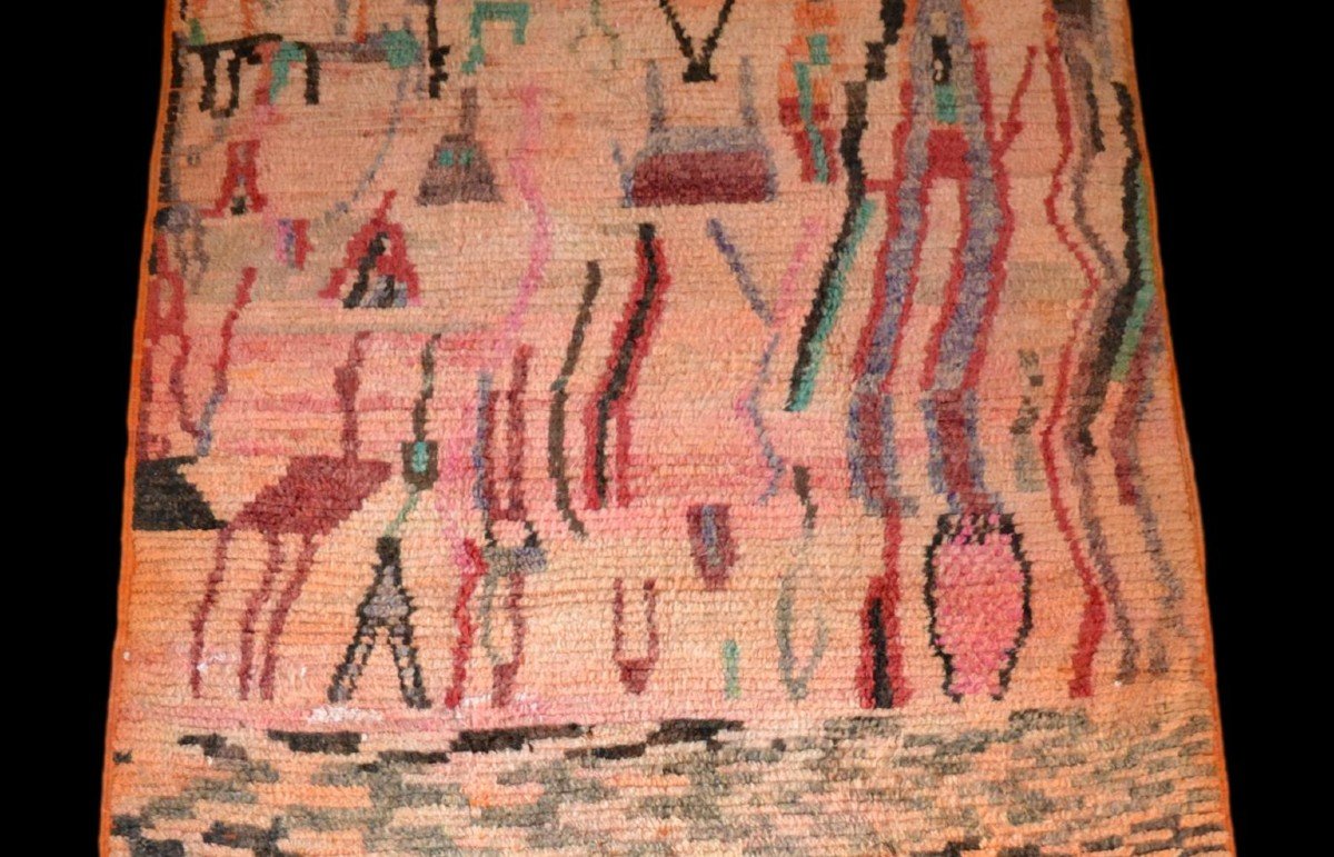 Tapis ancien de Chichaoua, Haouz, Maroc, 160 x 260 cm, laine nouée main, travail Berbères -photo-2