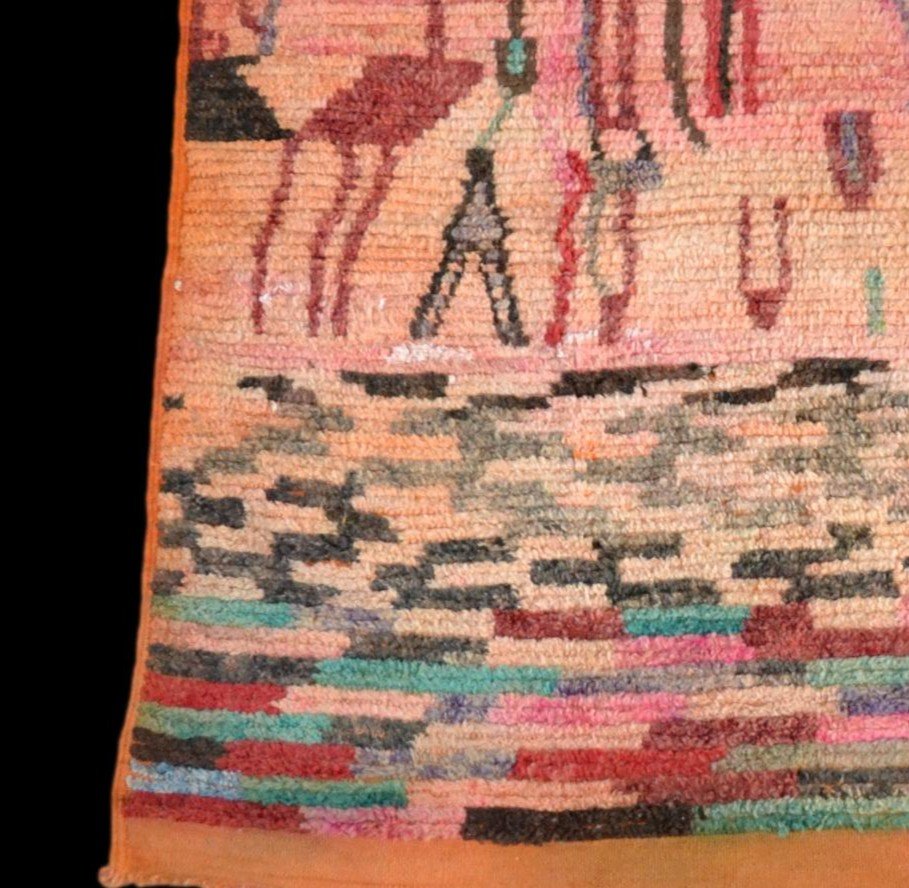 Tapis ancien de Chichaoua, Haouz, Maroc, 160 x 260 cm, laine nouée main, travail Berbères -photo-3