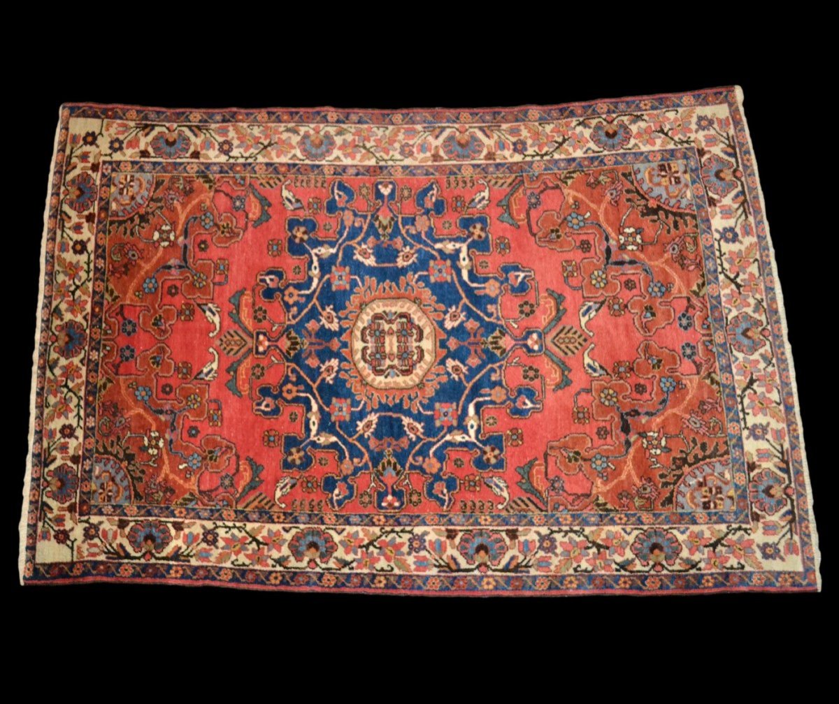 Old Persian Tafresh Rug, 135 X 194 Cm, Hand-knotted Wool In Iran At The Beginning Of The 20th Century-photo-2