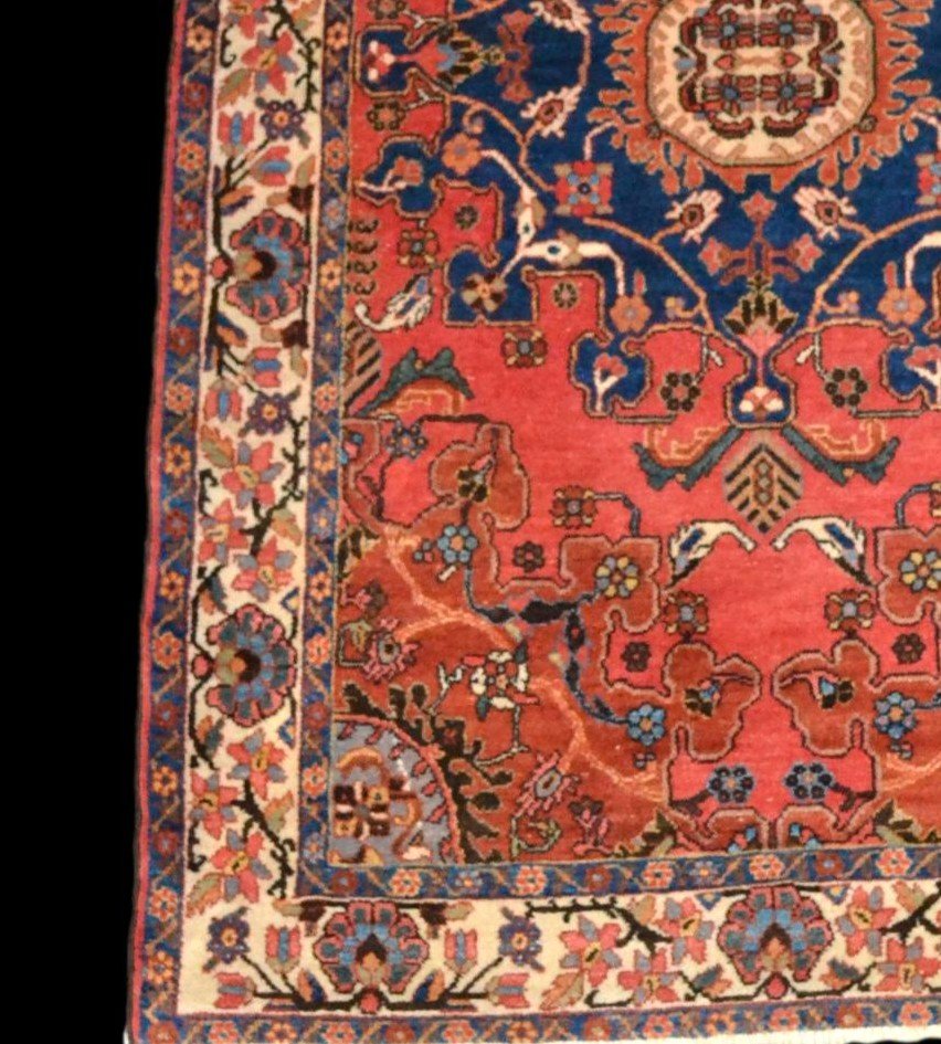 Old Persian Tafresh Rug, 135 X 194 Cm, Hand-knotted Wool In Iran At The Beginning Of The 20th Century-photo-2