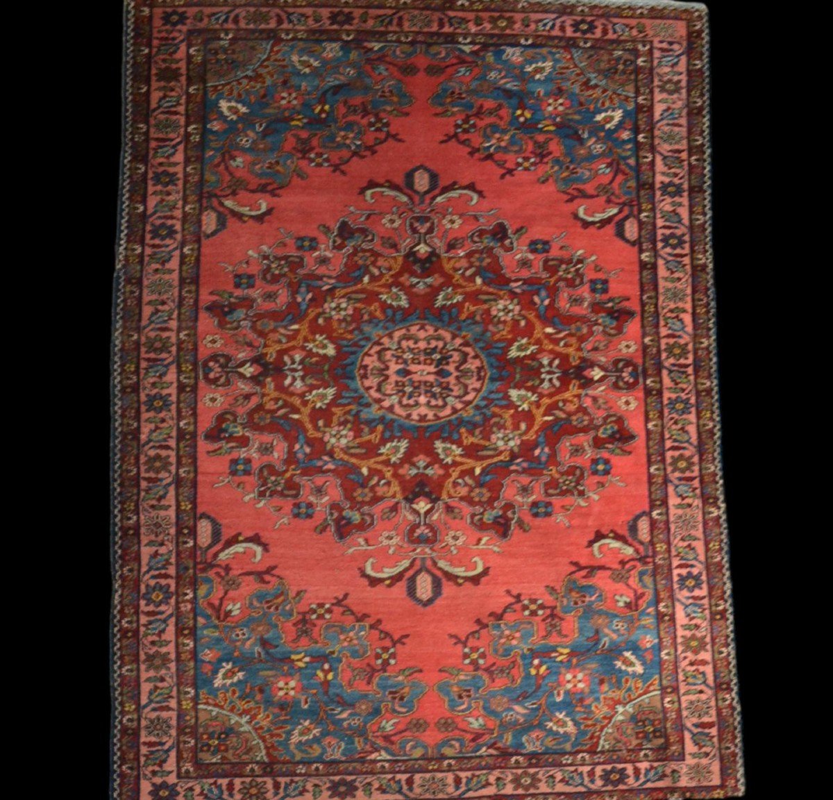 Old Persian Tafresh Rug, 135 X 194 Cm, Hand-knotted Wool In Iran At The Beginning Of The 20th Century-photo-7