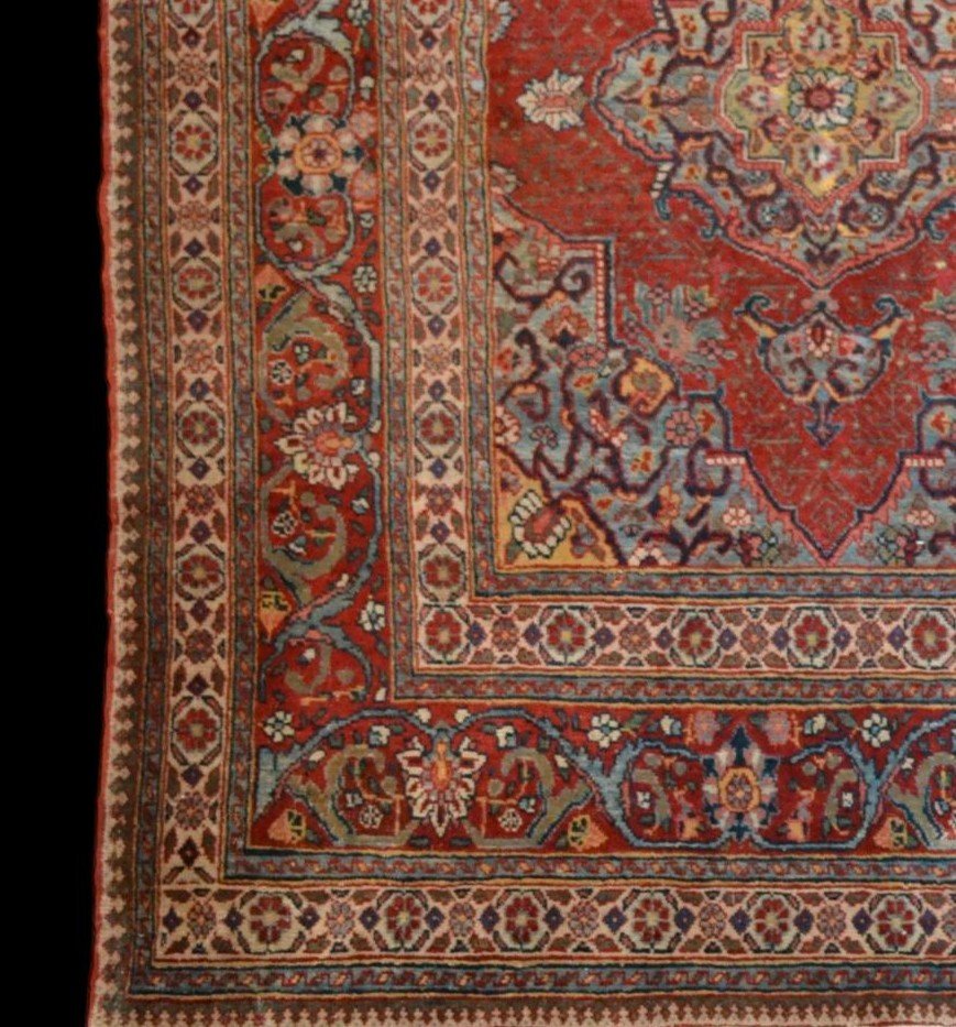 Old Persian Tabriz Rug, 142 X 191 Cm, Persia, Kadjar Dynasty, Second Half Of The 19th Century-photo-2