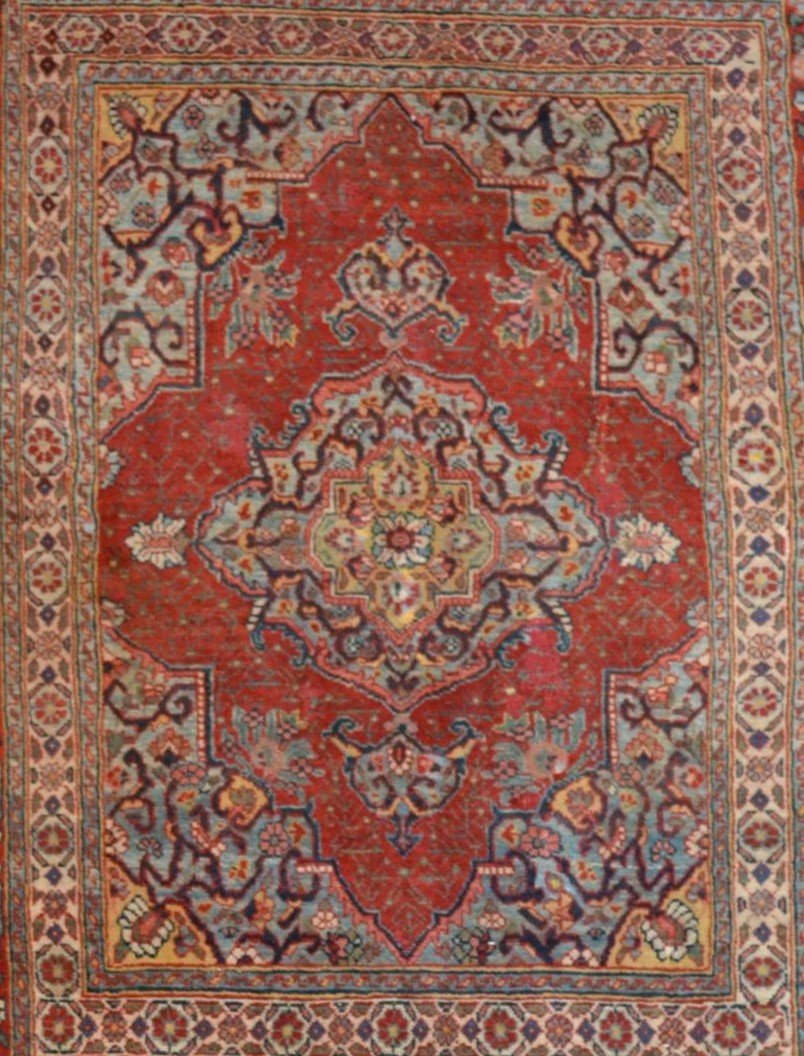 Old Persian Tabriz Rug, 142 X 191 Cm, Persia, Kadjar Dynasty, Second Half Of The 19th Century-photo-4