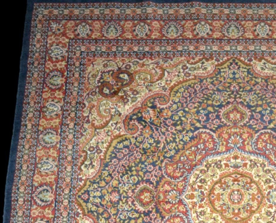 Tabriz Rug, Indo-persian, 184 X 190 Cm, Hand-knotted Wool, Almost A Square, Very Good Condition, 1980-photo-3