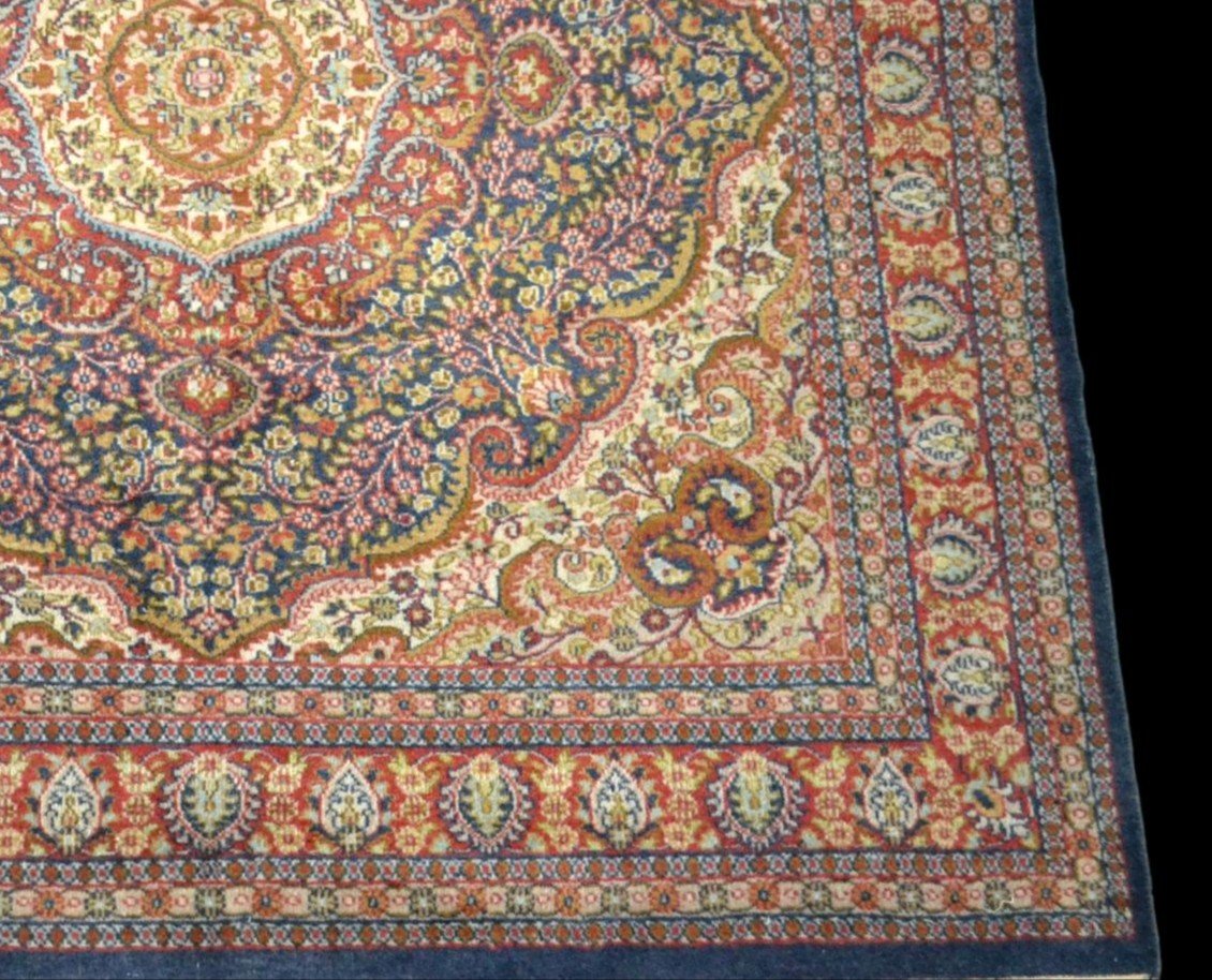 Tapis Tabriz, Indo-persan, 184 x 190 cm, laine nouée main, presque un carré, très bon état 1980-photo-4