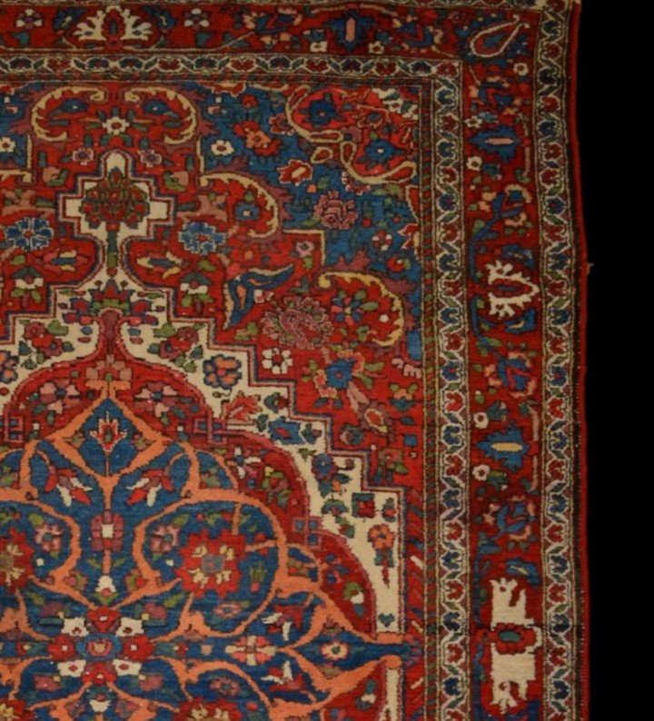 Tapis ancien Bakhtiar, 133 x 207 cm, laine nouée main en Iran, première partie du XXème siècle -photo-4