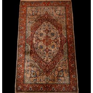 Ghoum Rug, Beautiful Indo-persian, 139 Cm X 239 Cm, Hand-knotted Fine Wool, Circa 1970, Very Good Condition