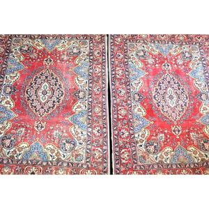 Tabriz In Pair, Iran, 140 X 192 Cm, Hand-knotted Wool Circa 1950, In Very Good Condition, Uncommon