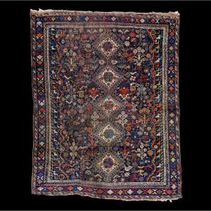 Tapis Kachkaï ancien, 157 cm x 193 cm, laine nouée main en Perse, fin XIXème début du XXème S