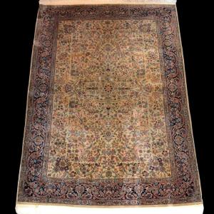 Agra, Hand-knotted Wool, 170 X 238 Cm, Very Comfortable Rug, India Around 1970, Floral Decoration