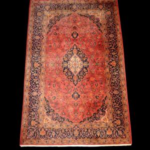 Workshop Kashan Signed, 140 Cm X 215 Cm, Hand-knotted Wool In Iran, 1950-1960, Superb Quality