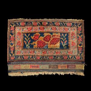 Afshar à décor floral, 52 cm x 74 cm, petit tapis de qualité, artefact du XIXème, Perse, Iran