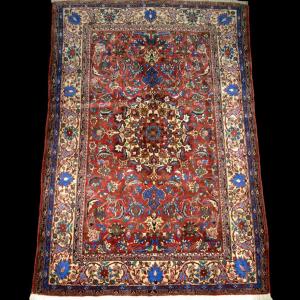 Isfahan Rug, 145 Cm X 217 Cm, Hand-knotted Wool & Silk, Iran Circa 1980, Perfect Condition