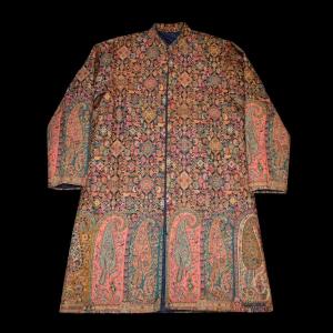 Kaftan du Cachemire, laine doublée, taille mixte, superbe et impeccable, fin XXème