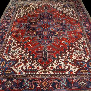 Heriz Rug, Persian, 203 Cm X 280 Cm, Hand-knotted Wool In Iran Circa 1980, In Very Good Condition