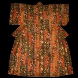 Lined Komon Kimono, Silk/silk, Japan, Circa 1950, Showa Era, Perfect Condition, Great Finesse