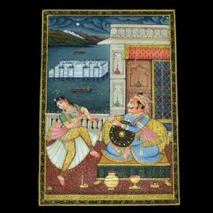 Miniature On Tissue Paper, Marwar School, Rajasthan, India, "the Floating Palace"