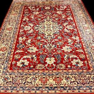 Yezd Rug, Persian, 198 X 298 Cm, Hand-knotted Kork Wool In Iran Circa 1970-80 In Very Good Condition