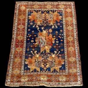 Tapis Afshar ancien, 149 cm x 195 cm, laine sur laine nouée main, Iran, Perse vers 1900