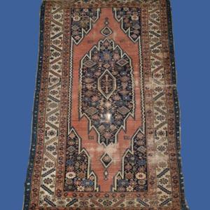 Tapis Maslaghan ancien, 124 x 198 cm, laine nouée main en Perse sous la dynastie Kadjar, XIXème