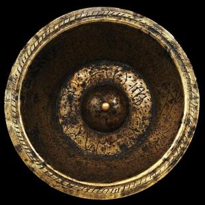 Ottoman Talismanic Bowl, Chiseled Votive Healing Formulas, Bronze, Turkey, 19th Century